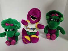 Vintage 1992 Lyons Group Plush Barney T Shirt And Baby Bop Lot