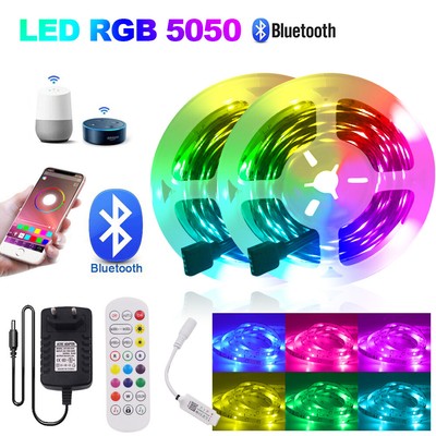16ft 32ft 65ft LED Strip Lights for Room TV PC Back Light 5050 RGB Bluetooth APP