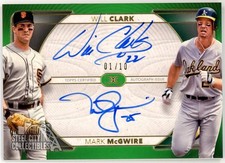 Mark McGwire & Will Clark 2021 Topps Definitive Green Dual Autograph Card 01/10