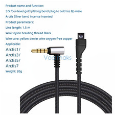 Audio Cable for SteelSeries Arctis 3/5/7/Pro Headphone 8PIN
