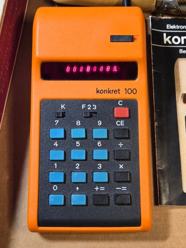 RFT Electronic Konkret 100 Made in UK Vintage RARE Calculator in Box Working - Bild 2 von 8