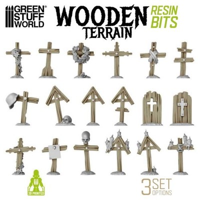 Green Stuff World: Wooden [Crosses : Planks : Signs] - Resin Bits - Basing