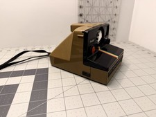 Vintage Polaroid Presto Land Camera - Tan/Black - Rainbow Stripe - Untested