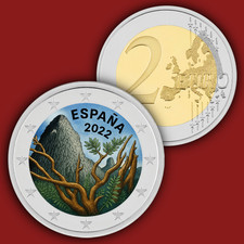 Spain Espana  2022 2 Euro Coloured  - Coin UNC Color  Coin