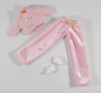 Barbie Krissy Bedtime Baby Vintage Outfit Pink Shirt Velour Pants Squishy Shoes