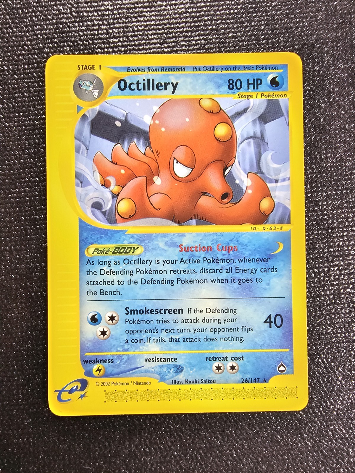 Octillery 26/147 Aquapolis Pokemon Card 2002 WOTC Near Mint E-Reader