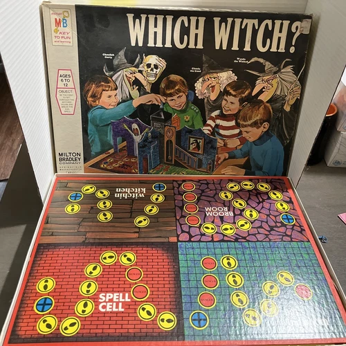 Vintage Which Witch MB Board Game Milton Bradley Incomplete