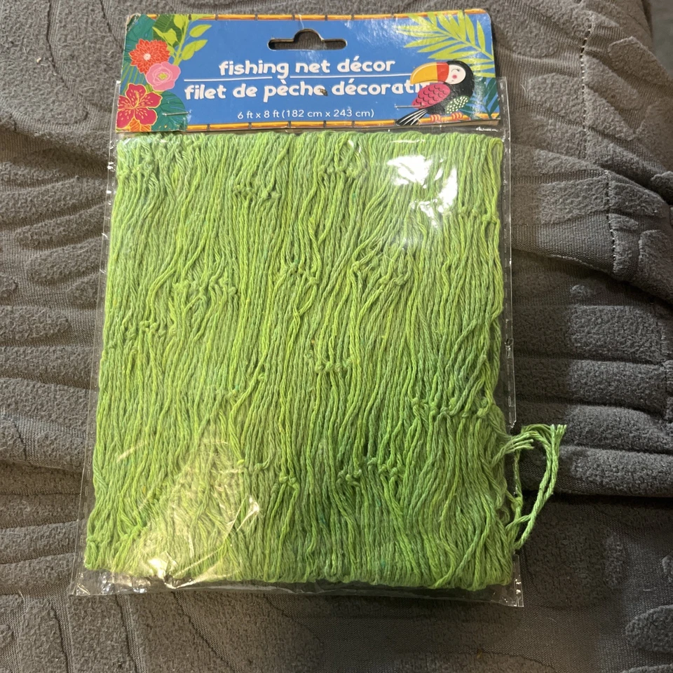 Red de Pesca Náutica Verde Isla Tiki Luau Tropical Playa Fiesta Decoración de Pared 6x8’ Foto 2 de 3