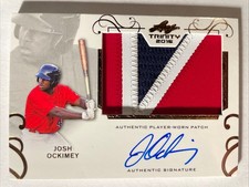 2016 Leaf Trinity JOSH OCKIMEY Rookie 3 Color Patch On Card Auto Bronze RED SOX. rookie card picture