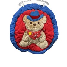 Plush Baby Cowboy Teddy Handsewn Quilt