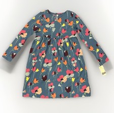 Tea Collection Girls Size 10 Dress Long Sleeve Blue Floral Cotton German Tulip