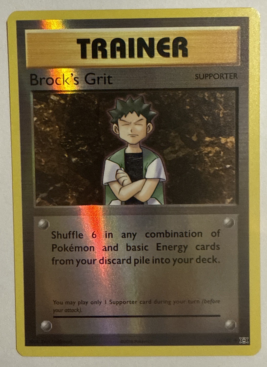 Pokemon Card Brock's Grit Evolutions Reverse Holo Uncommon 74/108 Near Mint