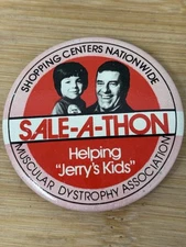 Jerry Lewis Button Helping Jerry’s Kids Sale-A-Thon MDA Muscular Dystrophy Vtg