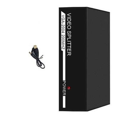 DC 5V 1A 4 Port VGA Splitter 1 in 4 out VGA Video HD 200MHz Support 720P/1080P