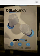 Skullcandy Jib True 2 White/Blue True Wireless Bluetooth Earbuds Mic Water-Res