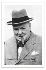 Winston Churchill WW2 Prime Minister Signed Autograph Photo Print A5