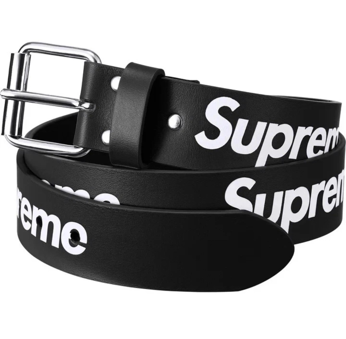 Supreme Repeat Leather Belt Black M FW25 | eBay