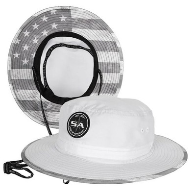 Company Bucket Hat | UV 50+ for Adults | Sun One Size Ghost American Flag