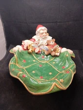 Fitz And Floyd Santa's Bag Serving Dish. Used In Great Shape.  No Chips