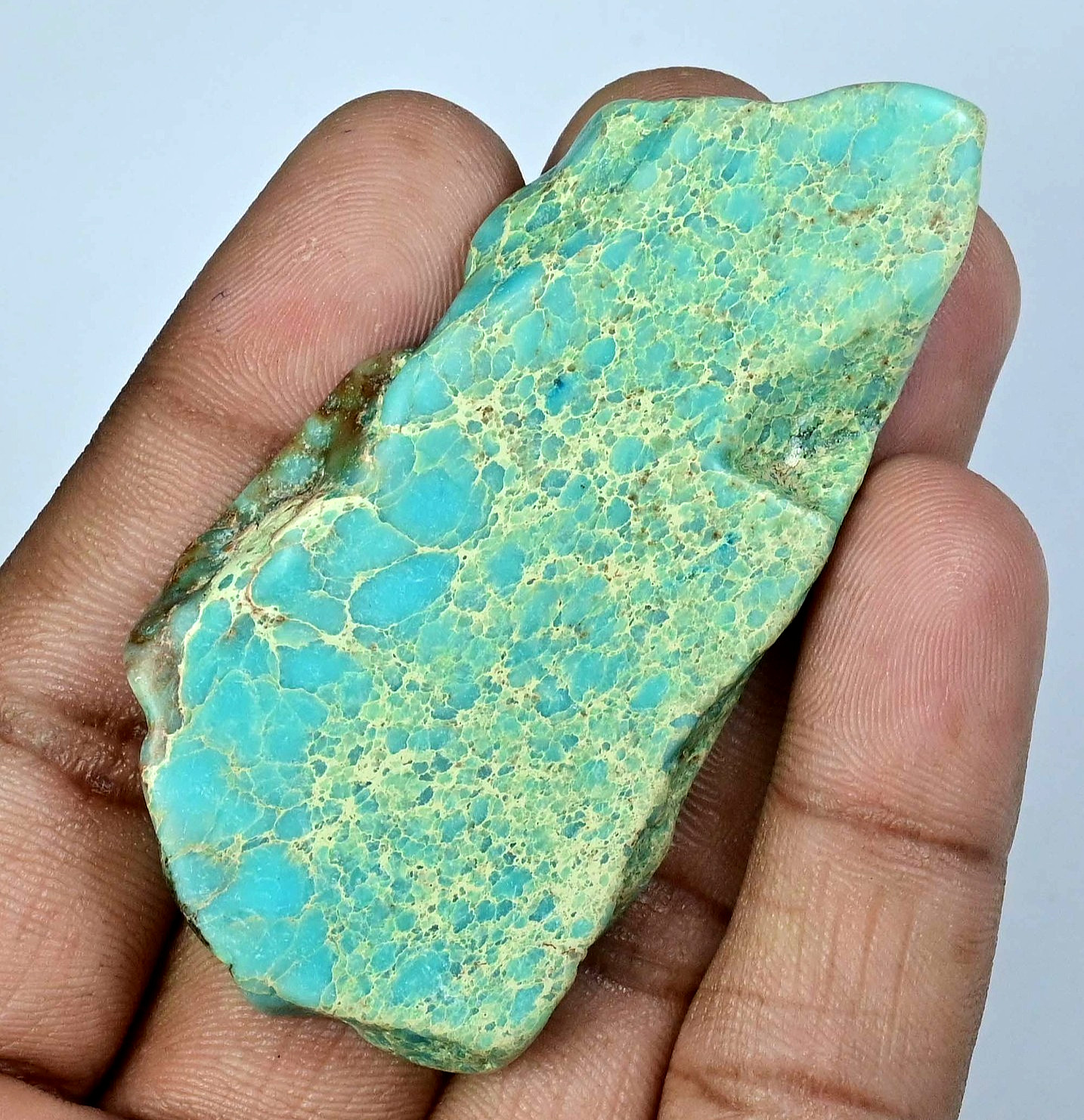 146.50 Ct Untreated Natural Blue Ridge Turquoise Slab Certified Loose Gemstone