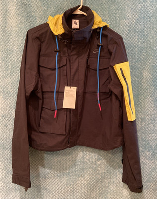 NIKE x OFF WHITE Running Jacket Womens Size XL Black Yellow BV8041-010