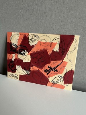 Collage  Lizards  · Original · Rahmen · Passepartout · signiert