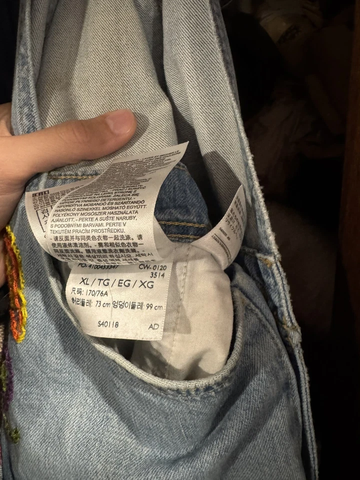 Mono corto vaquero de punto de cadena vintage de Levi’s para mujer azul XL Foto 3 de 4