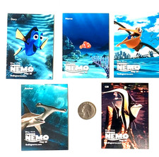 Tarjetas promocionales de películas Disney/Pixar “Buscando a Nemo” (5) Nemo, Dory, Nigel, Gill & Anchor