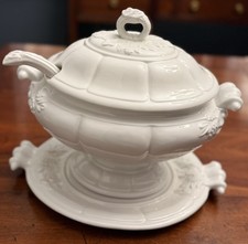 Vintage Red Cliff Ironstone Grape Soup Tureen Set Lid Ladle Underplate Platter
