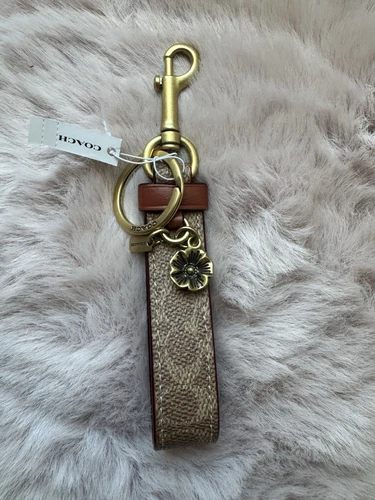 Coach Loop Portachiavi Sacchetto Charm Rosa da Tè