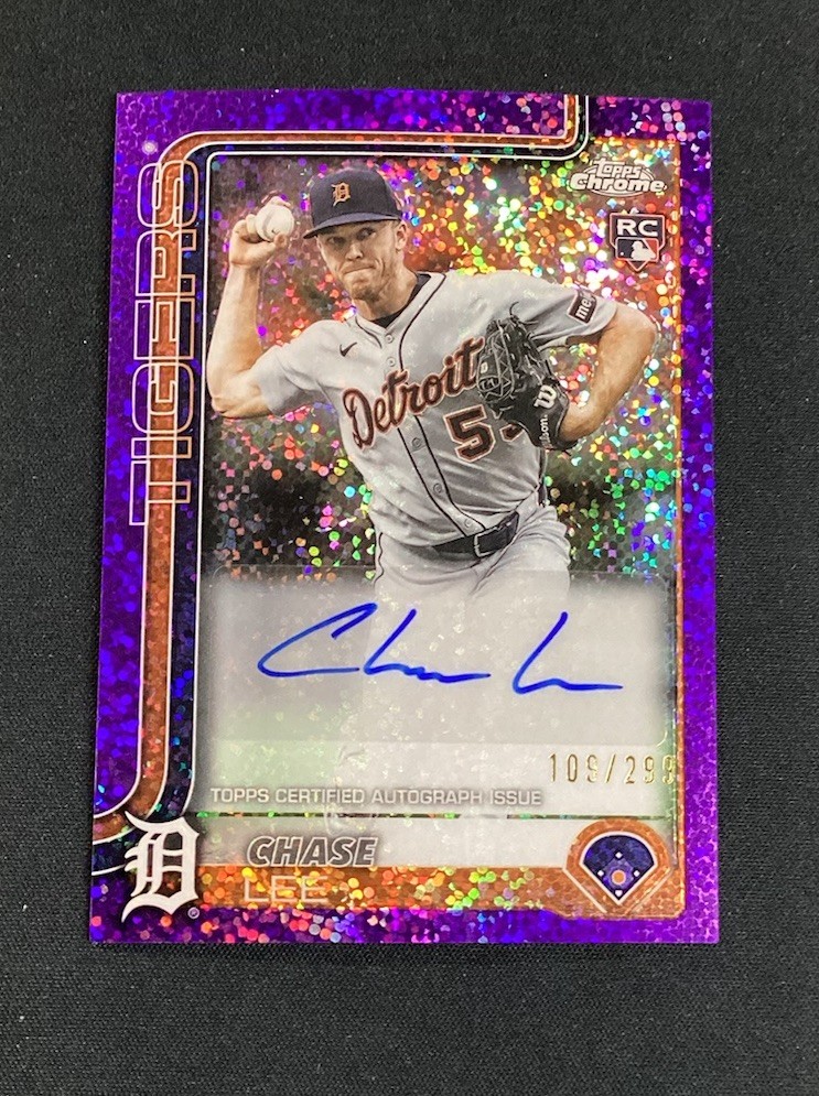 2025 Topps Chrome Update Chase Lee RC Rookie Auto Purple Speckle