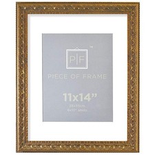 Golden State Art, 11x14 Ornate Finish Photo Frame, with White Mat for 8x10 Pi...