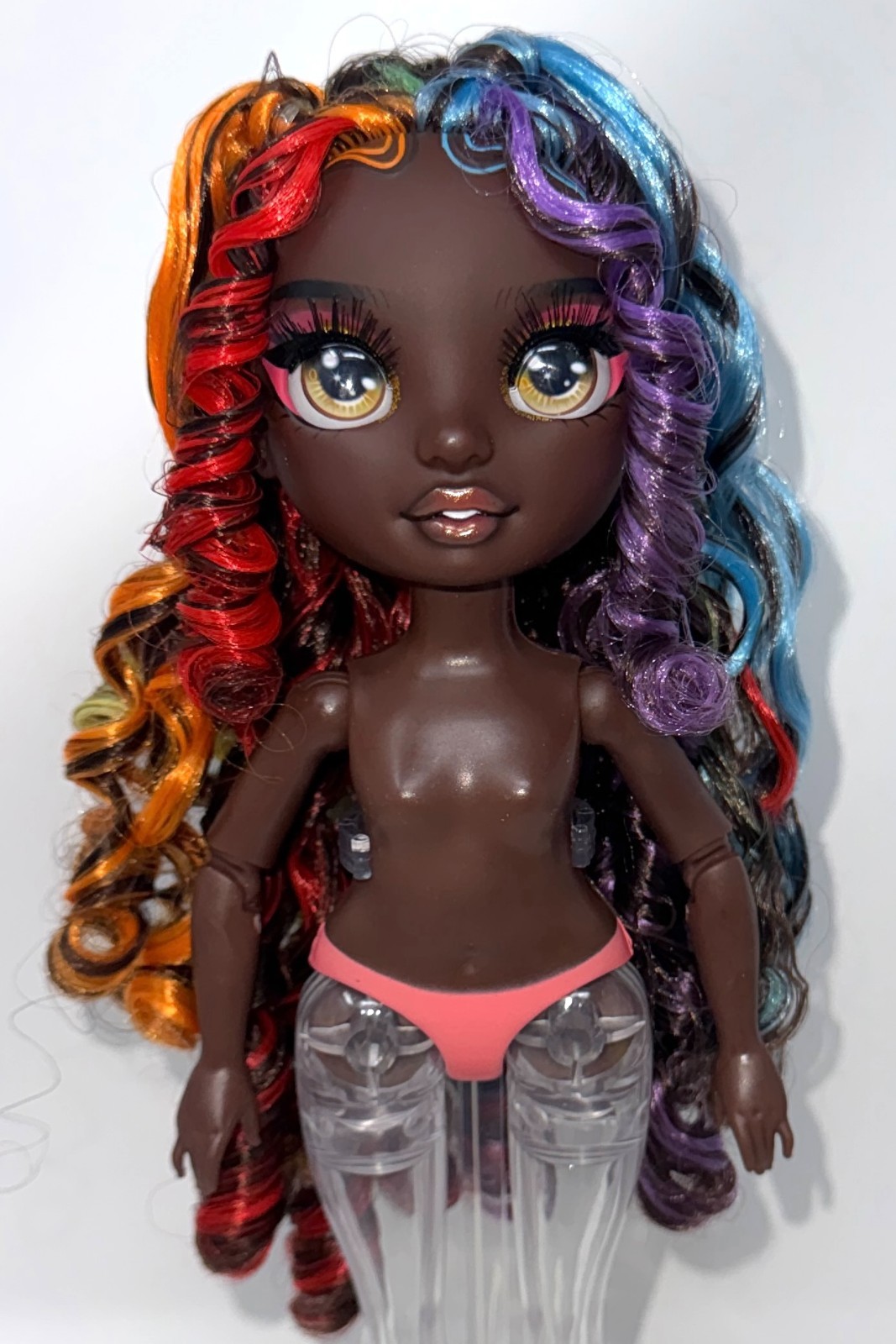 Rainbow High Shimmers Iris Bow AA Nude Articulated Black Fashion Doll Clear Legs