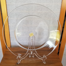 Crate & Barrel Clear Platter 13 Round EUC