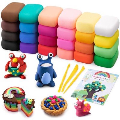 Air Dry Modeling Clay Kit - 24 Colors with 3 Sculpting Tools - Magic Foam Cla...
