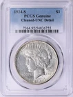 1924 S Peace Silver Dollar $1 PCGS UNC Details (755)