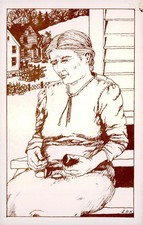 Miner's Wife on Back Porch, c1950, Calumet, Michigan