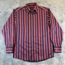 Eton Dress Shirt Mens 15.5 39 Red Stripe Long Sleeve Regular Fit Button Up