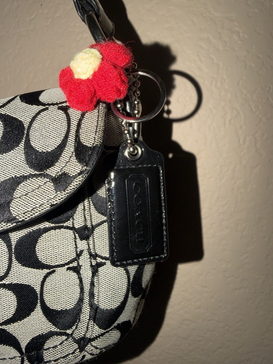 Authentic Coach Soho Signature Flap Bag Black Grey Jacquard Y2K