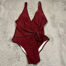 Cupshe Elegant Dance One Piece Swimsuit Women's XL Red Wine Burgundy