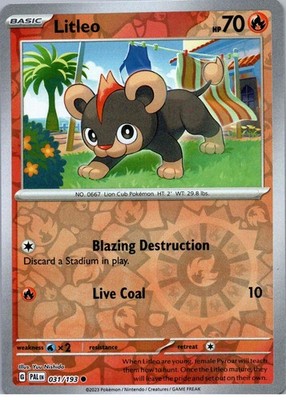 Litleo - Common - SV02: Paldea Evolved - 031/193 - NM - Reverse Holo