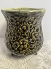 Vintage Hull Green Drip Glazed Pottery Vase B31 Footed Bowl  Planter