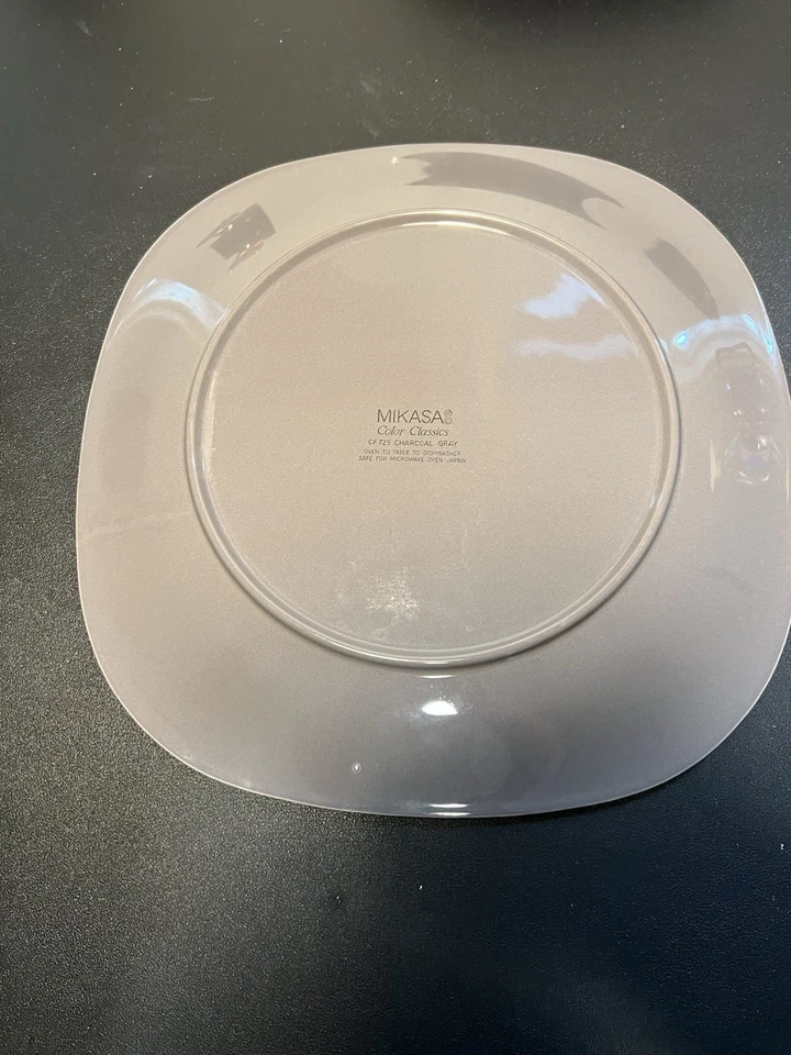 Mikasa Japan Vintage 1980s Color Classics Charcoal Gray 5 Salad Plates, 8.5” - Image 4 of 4