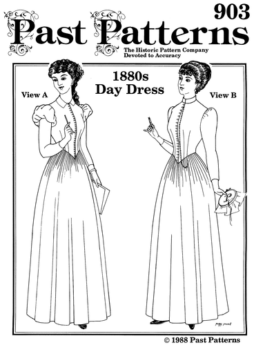 Past Patterns Historic1880s Day Dress - 2 Victorian Styles Sewing Pattern