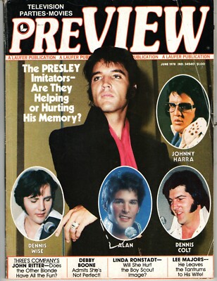 PREVIEW MAGAZINE JUNE 1978 ELVIS PRESLEY JOHN RITTER TRAVOLTA BILLY CRYSTAL