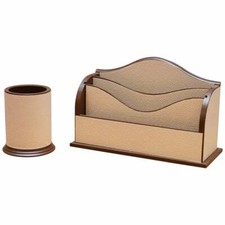 NEW PAIR OF DESK ACCESSORIES FAUX SHAGREEN SH...