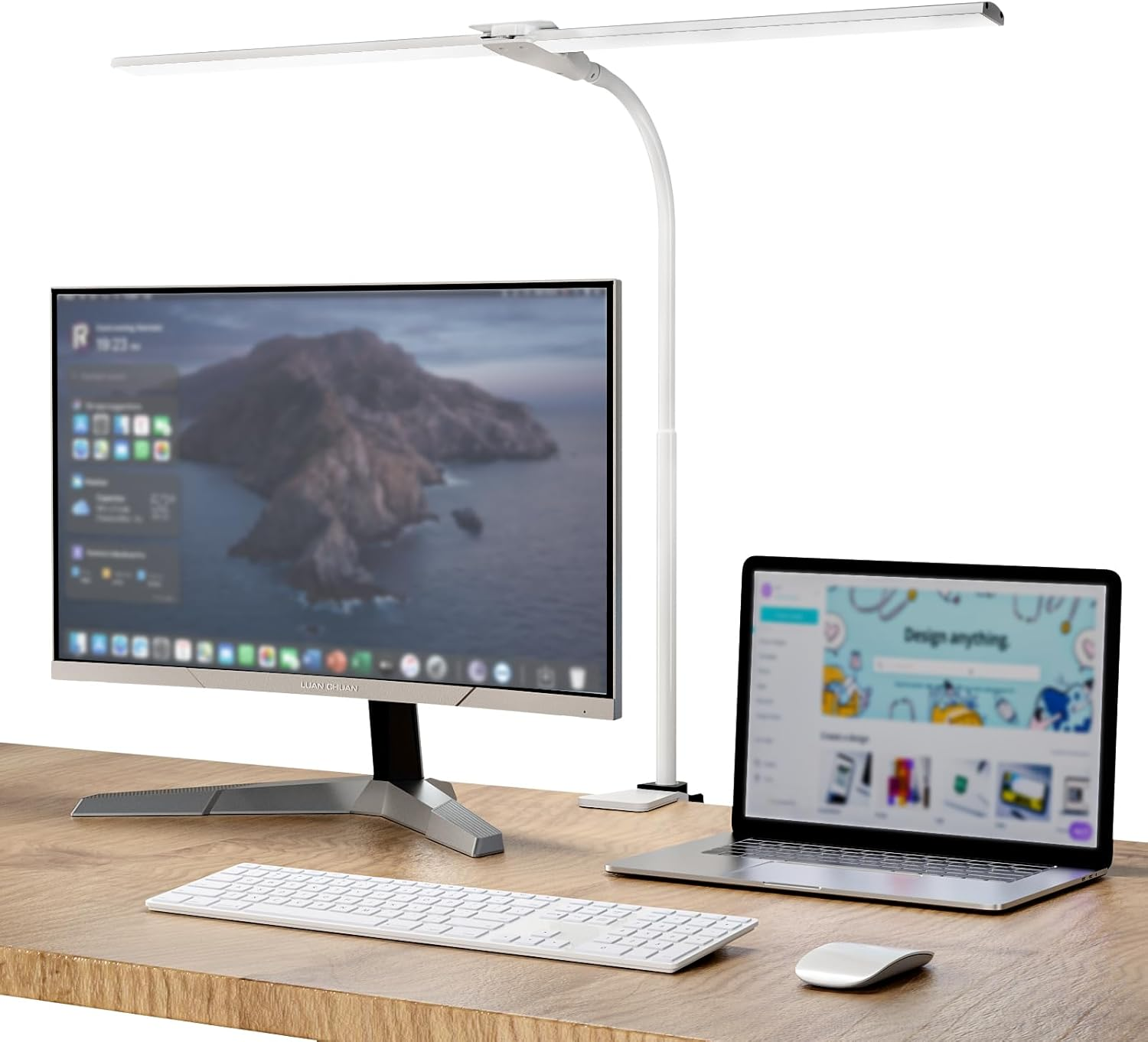Double Head LED Desk Lamp with 25 Dimmable Lighting Modes for Home Office