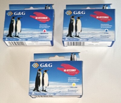 Lot (3) G & G Epson Magenta/Cyan/Yellow NE-RT220XLM Ink Cartridges Unopened