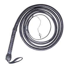 Black Kangaroo Leather BULL WHIP 04 to 16 Feet Long 16 Plaits Indiana Jones Whip