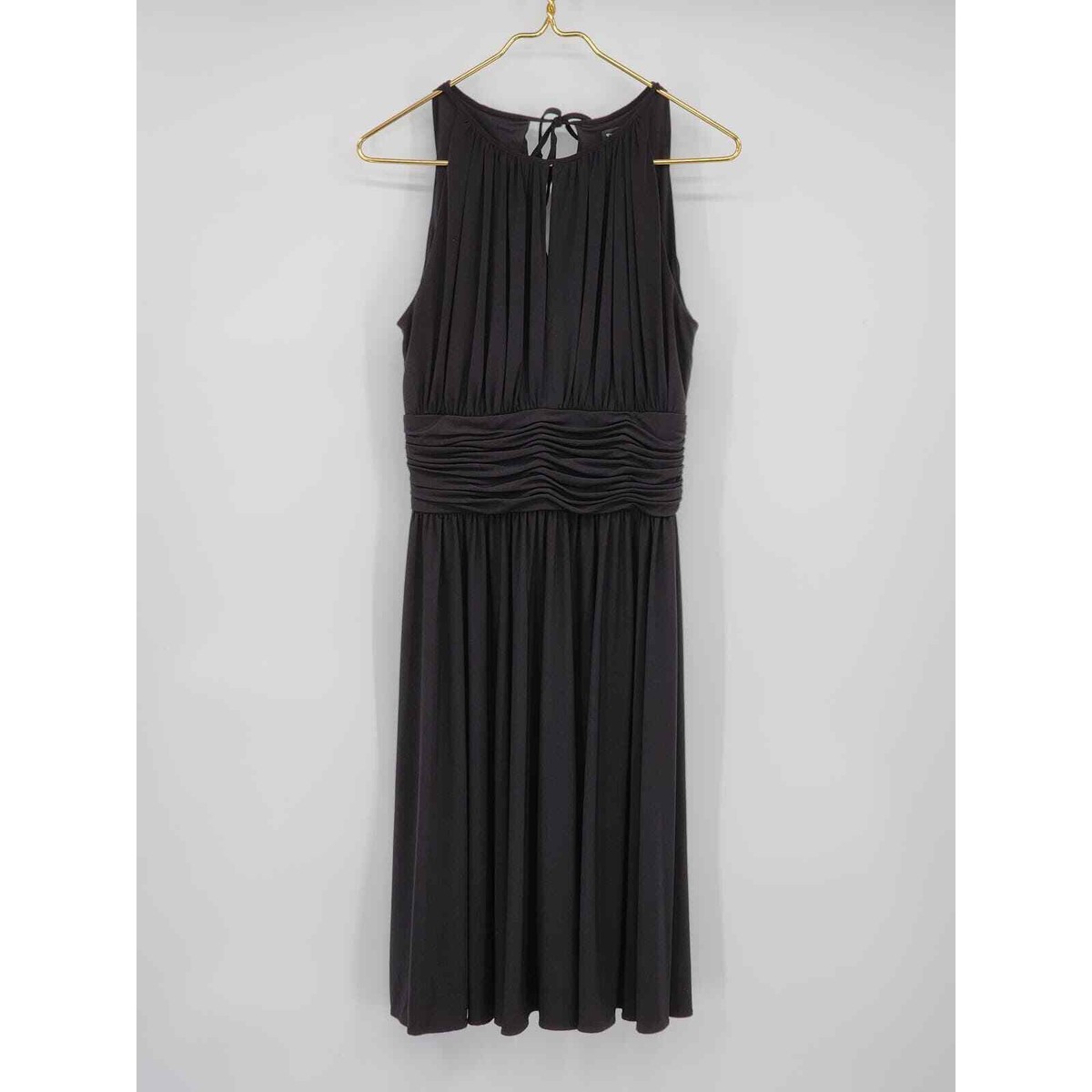 White House Black Market Black Halter Midi Dress Fit and Flare Size